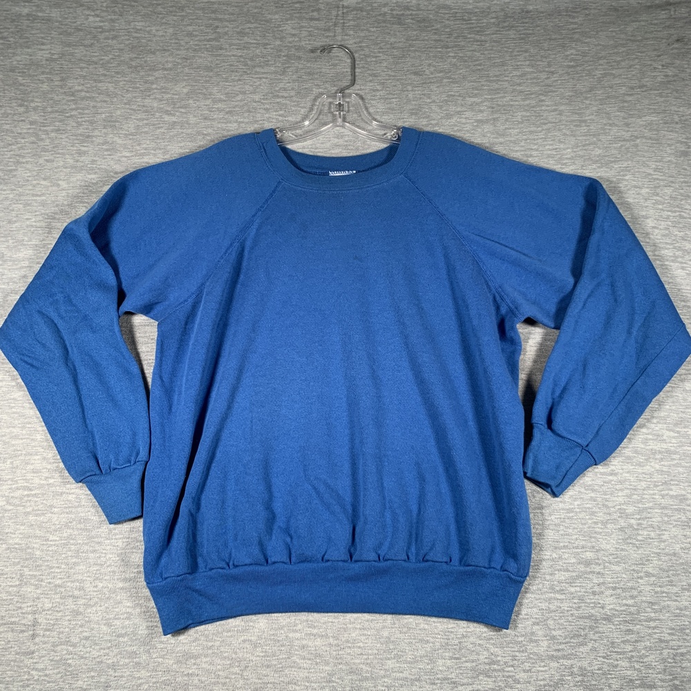 Vintage 20 20 Sweatshirt Mens Large Blue Crewneck Pullover Raglan 50/50 Acrylic